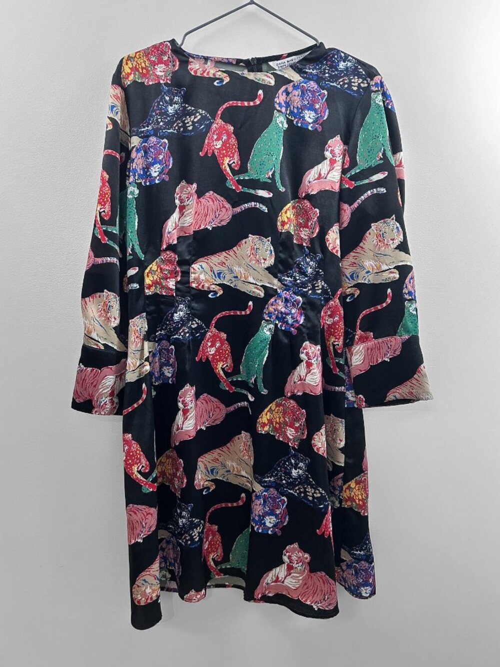 Zara Tiger Print Dress | Animal Print Satin Effect Dress | Altered to Fit Medium